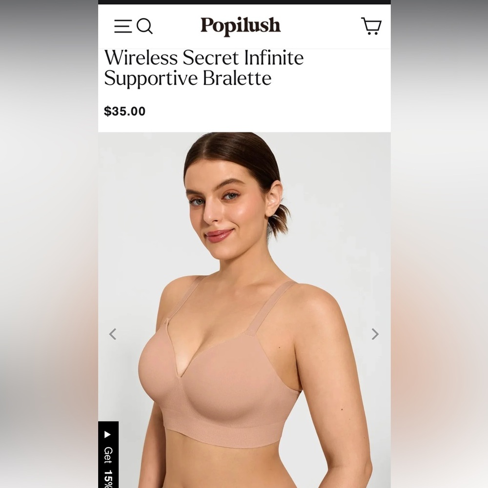 Popilush Wireless Secret Infinite Supportive Bralette - Nude